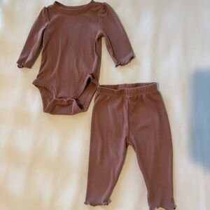 Cloud Island Mauve Bodysuit and Pants Set